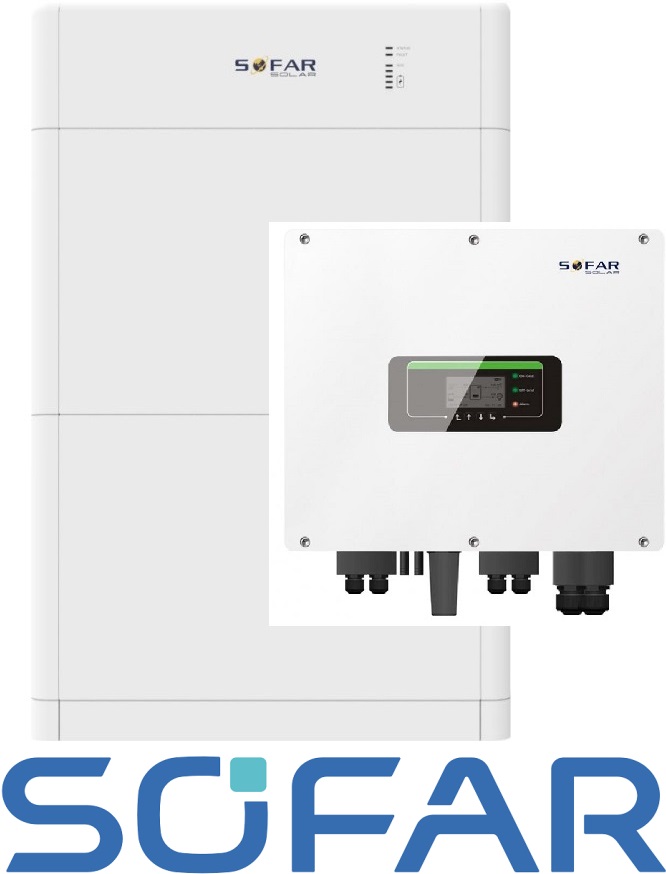 Sofar Zestaw: SOFAR Inwerter hybrydowy HYD8KTL-3PH , Magazyn energii Sofar 10kWh BTS E10-DS5